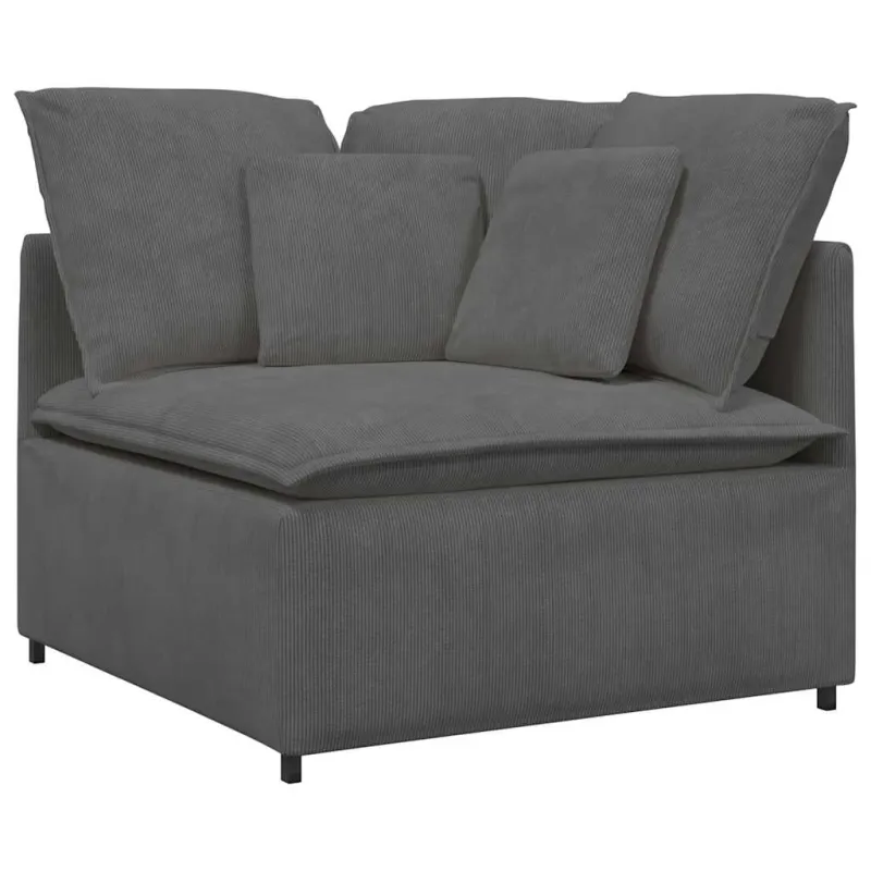 Modulinė sofa su pagalvėlėmis, velvetas, tamsiai pilka