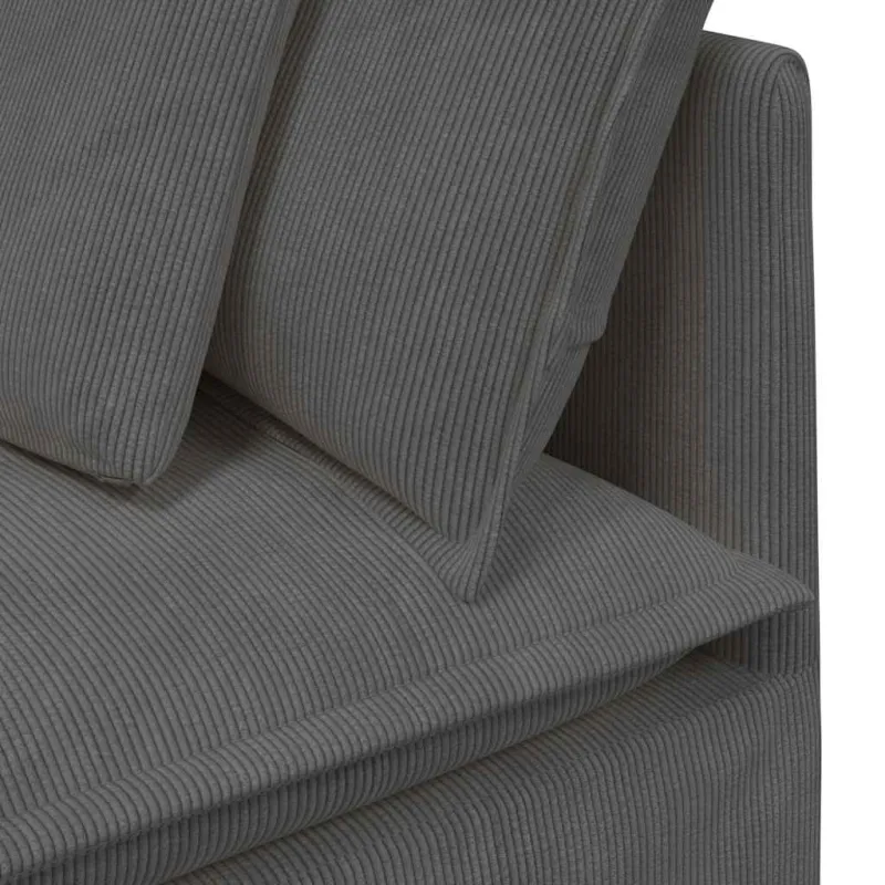 Modulinė sofa su pagalvėlėmis, velvetas, tamsiai pilka