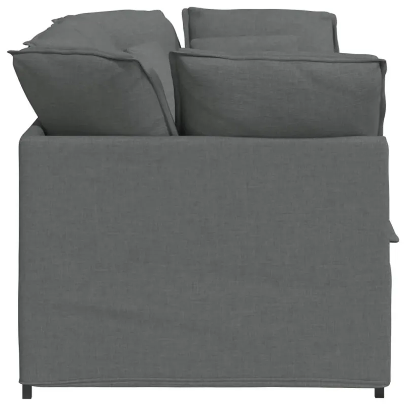 Modulinė sofa su pagalvėlėmis, audinys, tamsiai pilka