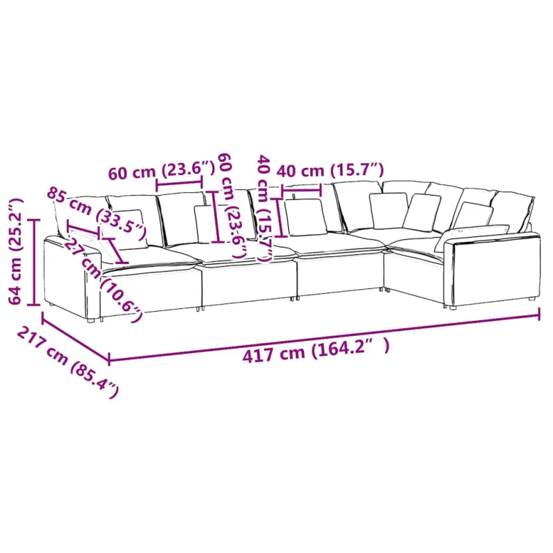 Modulinė sofa su pagalvėlėmis, aksominė, tamsiai pilka