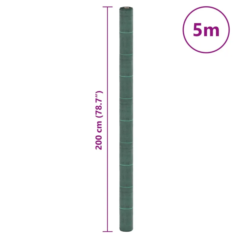 Piktžolių membrana, žalia, 2x5 m, PP