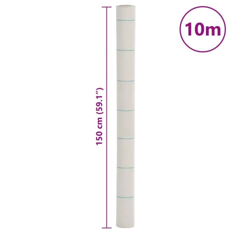 Piktžolių membrana, balta, 1,5x10 m, PP