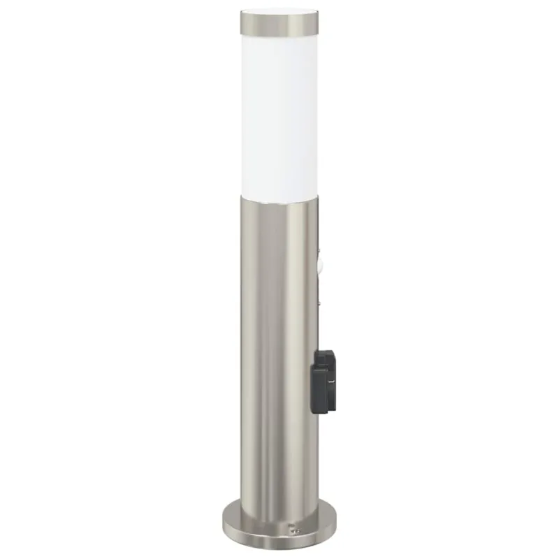 Apsauginis šviestuvas su jutikliu ir lizdu, 50 cm, nerūdijantis plienas, IP44