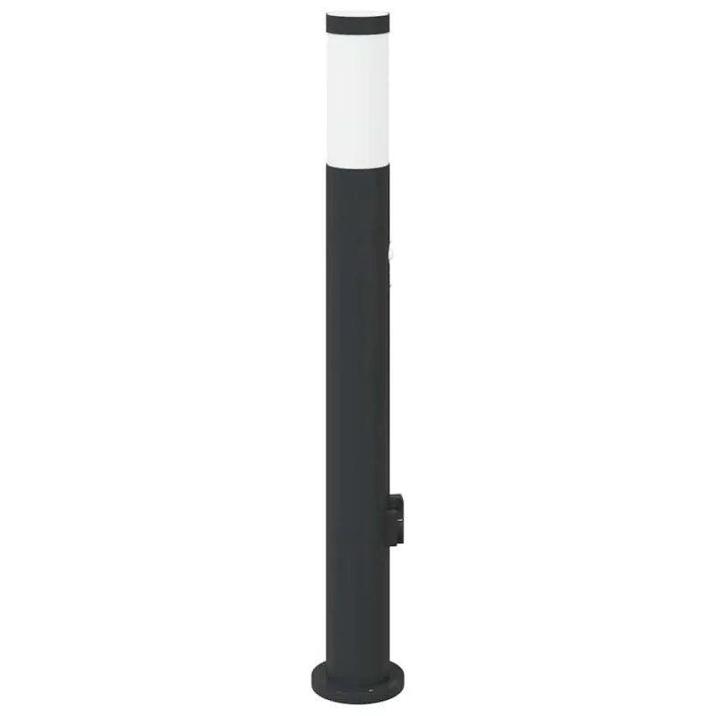Apsauginis šviestuvas su jutikliu ir lizdu, 80 cm, nerūdijantis plienas, IP44
