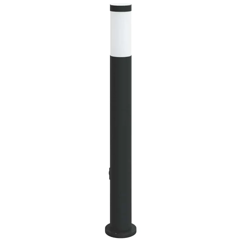 Apsauginis šviestuvas su jutikliu ir lizdu, 80 cm, nerūdijantis plienas, IP44