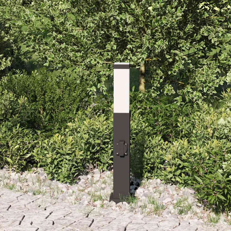 Šviestuvas su stulpeliu, 50 cm, juodas, IP44