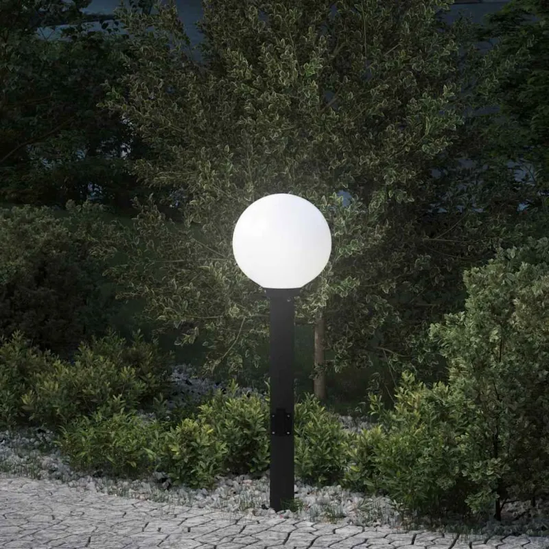 Šviestuvas su stulpeliu, 80 cm, juodas, IP44