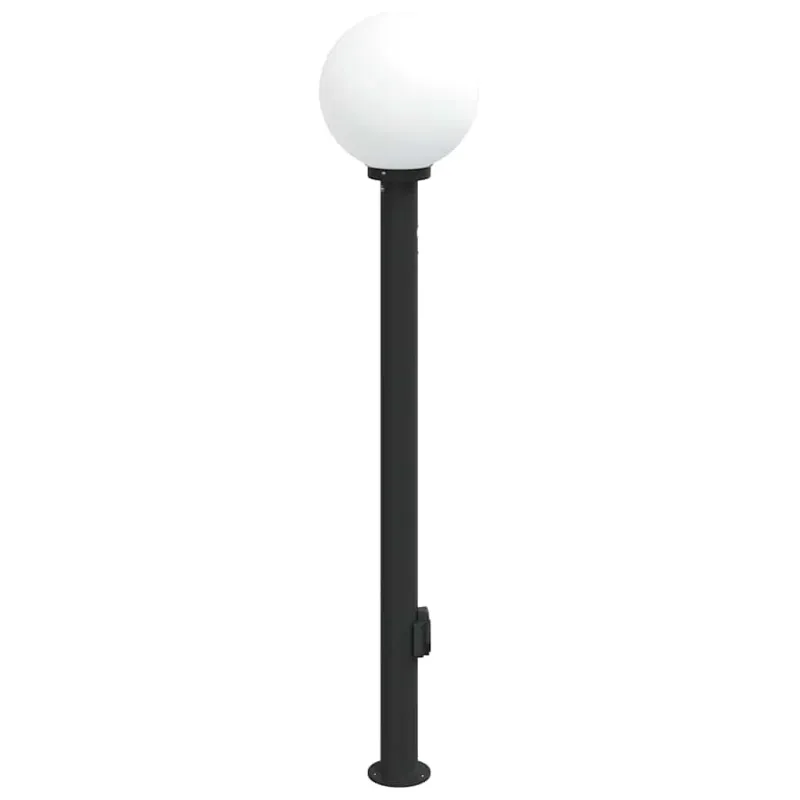 Apsauginis šviestuvas su jutikliu ir lizdu, 120 cm, juodas, IP44