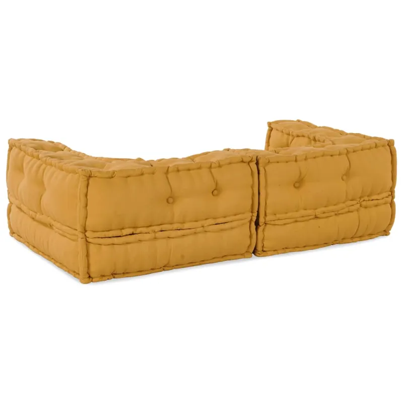 Dvivietė modulinė sofa, geltona, 140x70x36, audinys