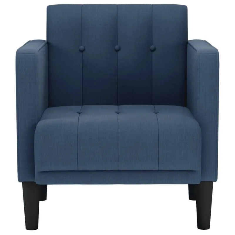 Sofa-kėdė su porankiais, mėlyna, 53 cm, audinys
