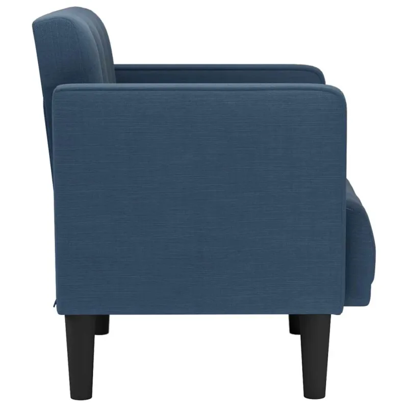 Sofa-kėdė su porankiais, mėlyna, 53 cm, audinys