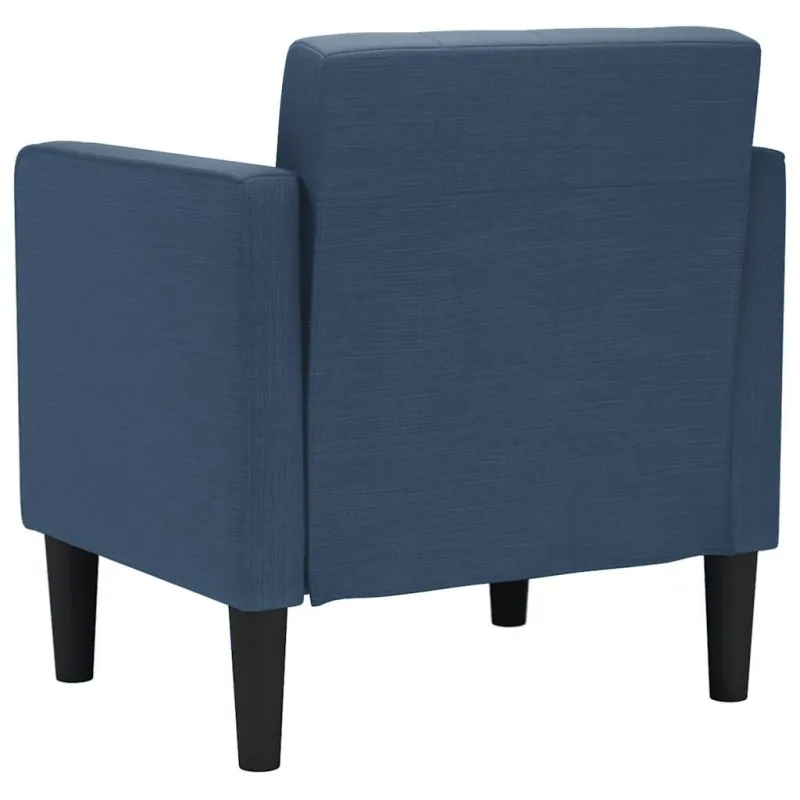 Sofa-kėdė su porankiais, mėlyna, 53 cm, audinys