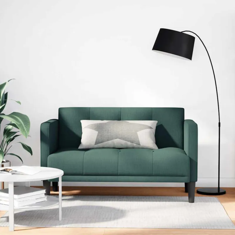 Dvivietė sofa, tamsiai žalia, 111 cm, audinys