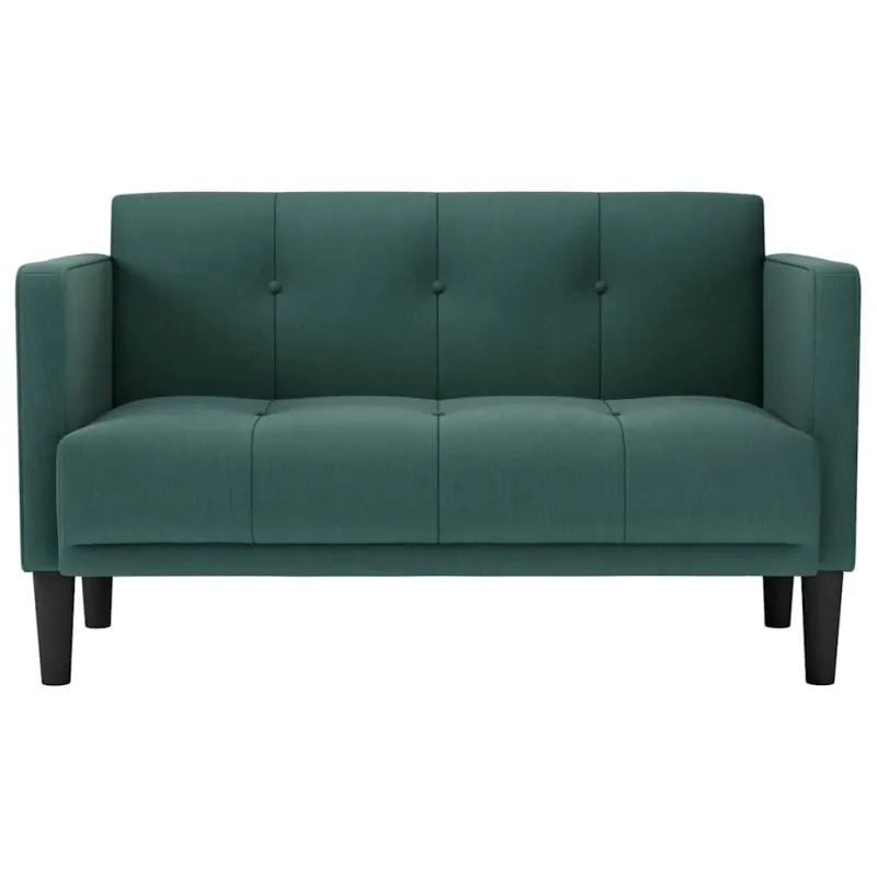 Dvivietė sofa, tamsiai žalia, 111 cm, audinys