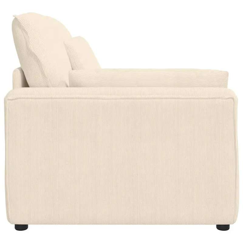 Modulinė sofa su porankiu ir pagalvėlėmis, kreminės spalvos, 100 cm