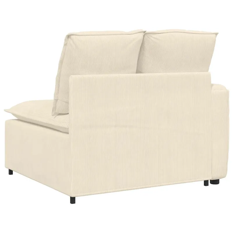Modulinė sofa su porankiu ir pagalvėlėmis, kreminės spalvos, 100 cm