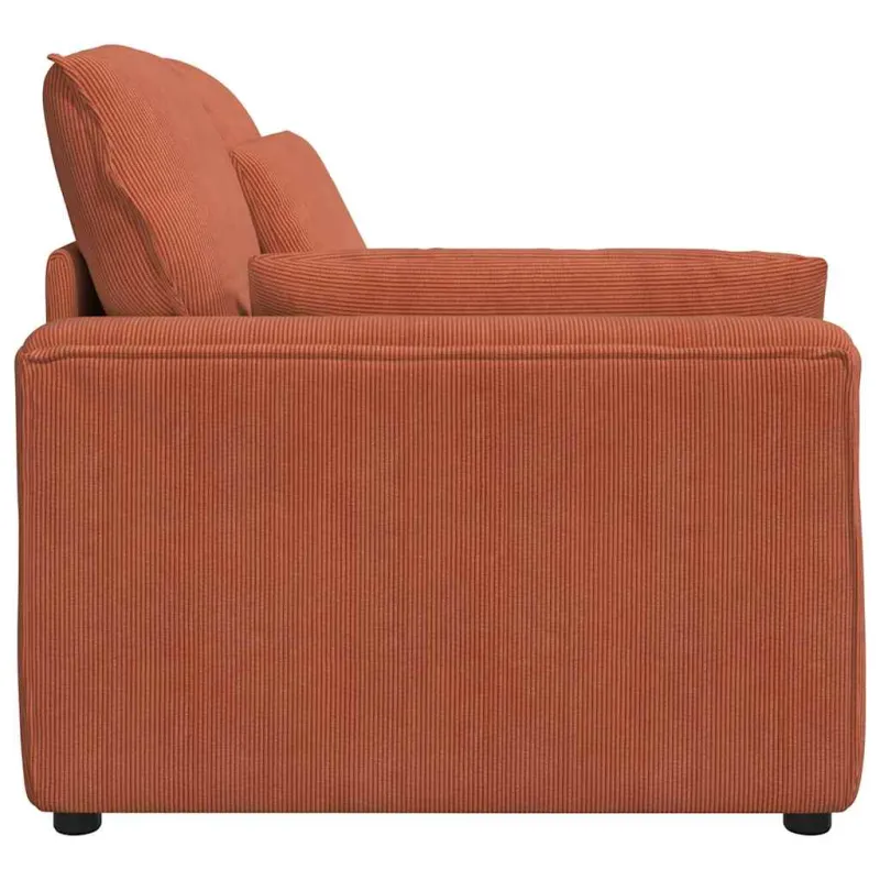 Modulinė sofa, porankiai, galas, su pagalvėlėmis, raudonai oranžinė, 100 cm
