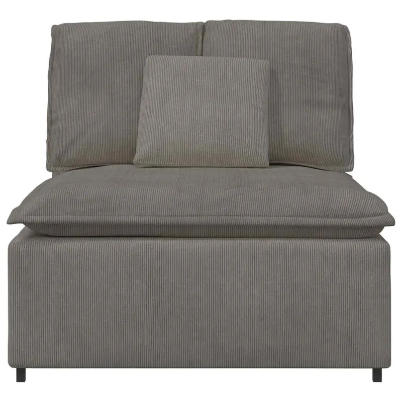 Modulinė sofa su pagalvėlėmis, šviesiai pilka, 100 cm