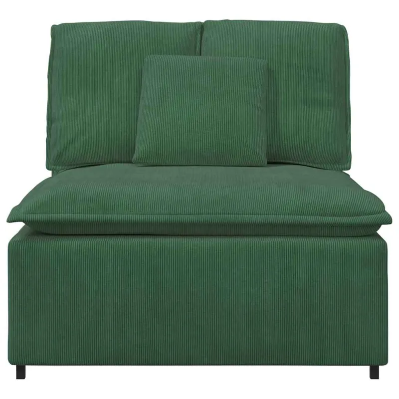 Modulinė sofa su pagalvėlėmis, tamsiai žalia, 100 cm