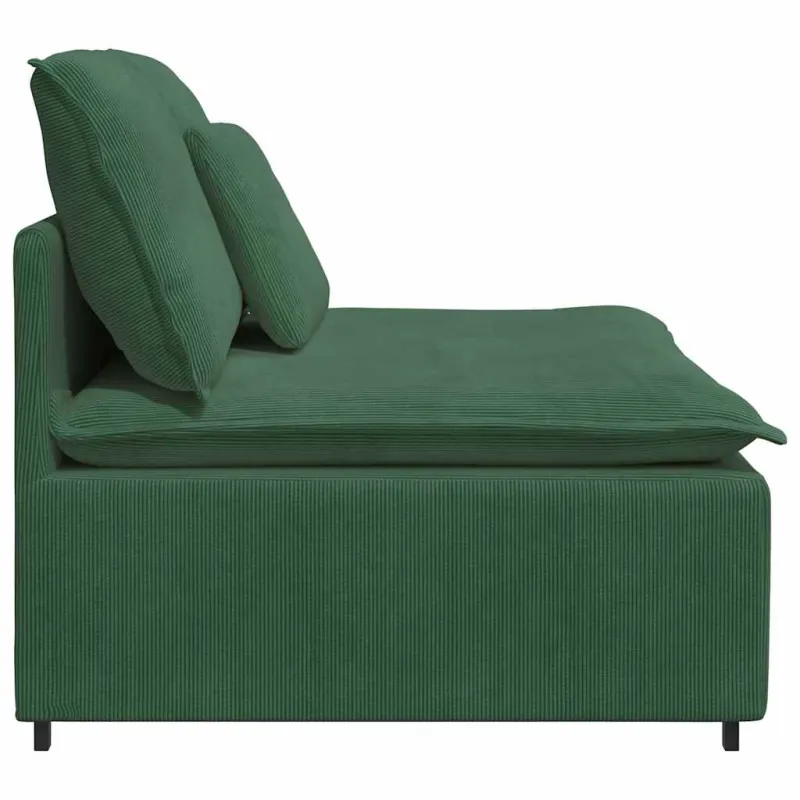 Modulinė sofa su pagalvėlėmis, tamsiai žalia, 100 cm