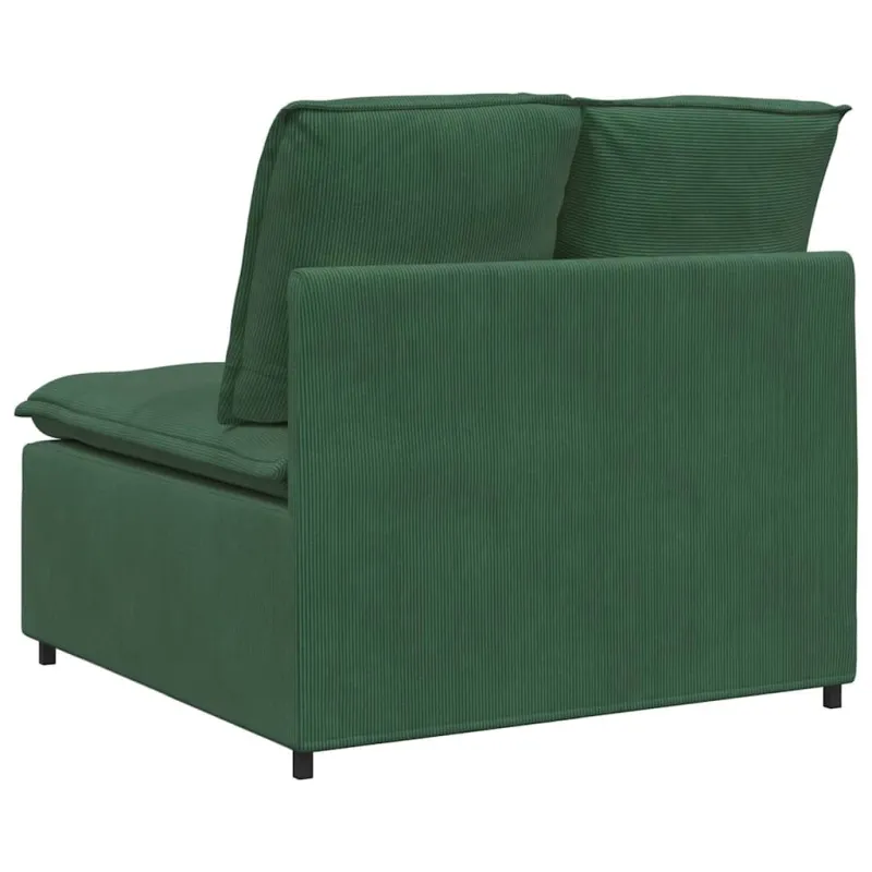 Modulinė sofa su pagalvėlėmis, tamsiai žalia, 100 cm