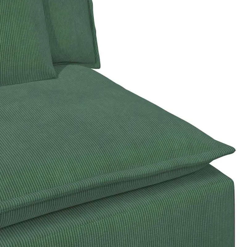 Modulinė sofa su pagalvėlėmis, tamsiai žalia, 100 cm