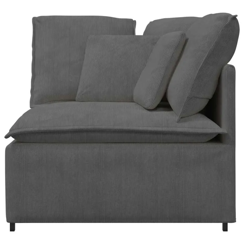 Modulinė kampinė sofa su pagalvėlėmis, tamsiai pilka, 100 cm