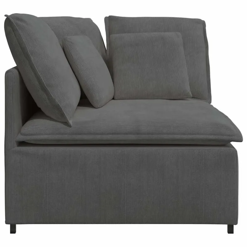 Modulinė kampinė sofa su pagalvėlėmis, tamsiai pilka, 100 cm