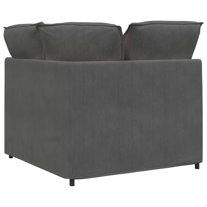 Modulinė kampinė sofa su pagalvėlėmis, tamsiai pilka, 100 cm