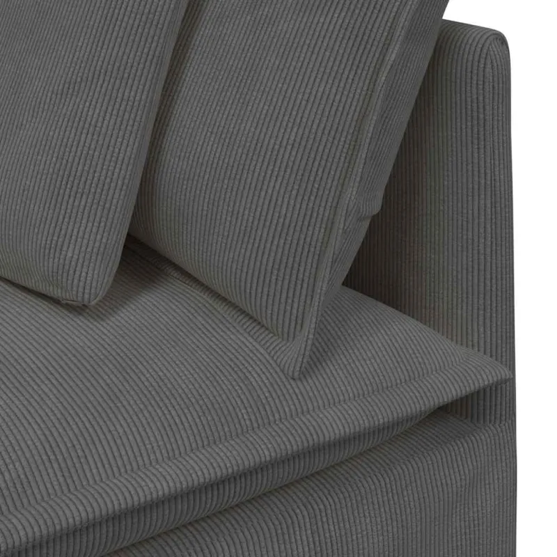 Modulinė kampinė sofa su pagalvėlėmis, tamsiai pilka, 100 cm