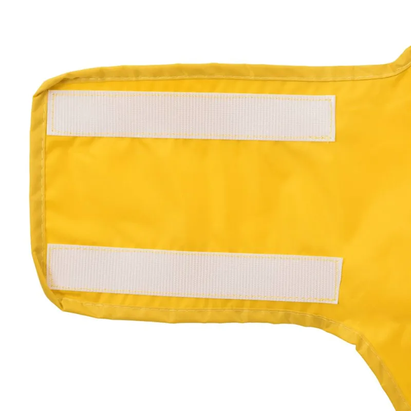 Šuns lietpaltis su šviesą atspindinčiomis juostelėmis, poliesteris, geltonas, 3XL
