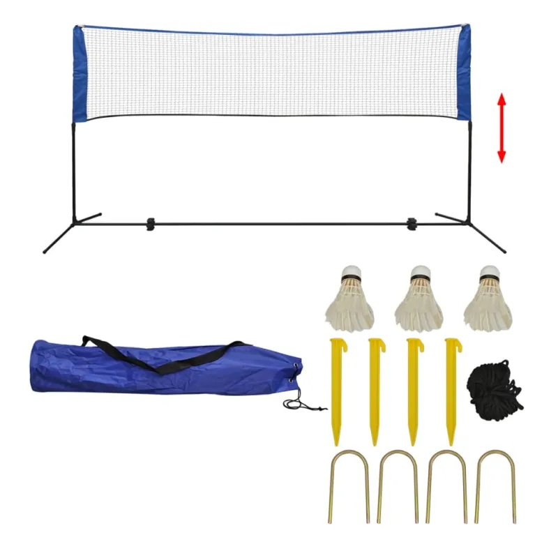 Badmintono tinklas su plunksninukais, 300x155 cm