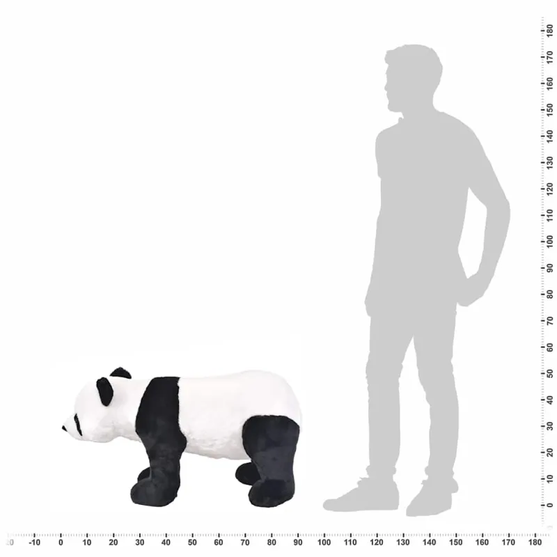 Stovintis pliušinis žaislas panda, juodas ir baltas, XXL