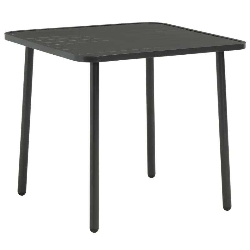 Sodo stalas, tamsiai pilkas, 80x80x72cm, plienas