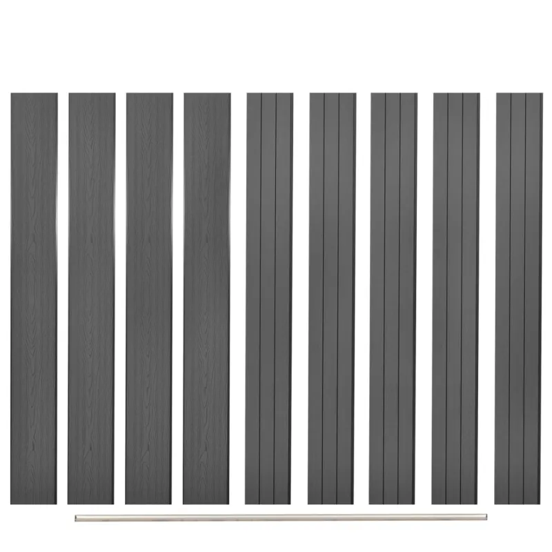 Atsarginės tvoros lentos, pilkos, WPC, 9vnt., 170cm