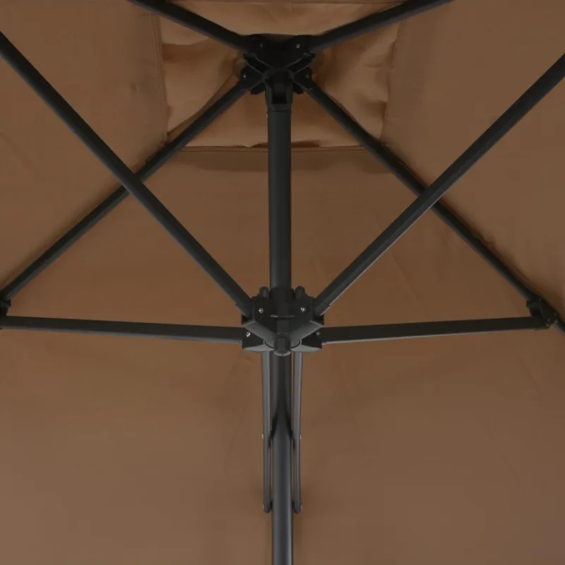 Lauko skėtis nuo saulės su plieniniu stulpu, taupe, 250x250cm