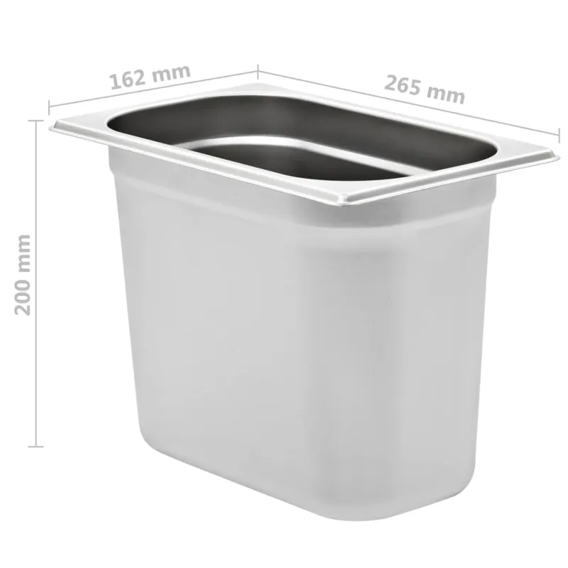 Gastronorm indai, 4 vnt., nerūdijantis plienas