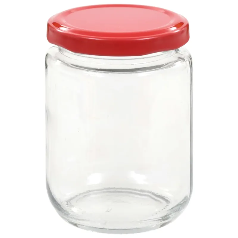 Stikl. stiklainiai uogienei su raud. sp. dangt., 96vnt., 230ml