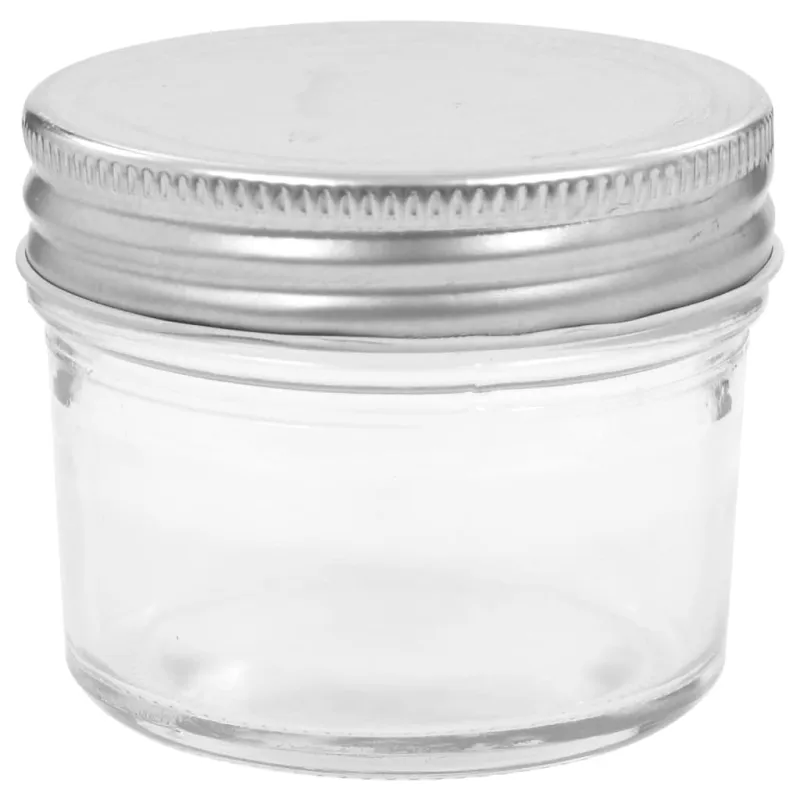 Stikl. stiklainiai uog. su sidabriniais dangt., 48vnt., 110ml