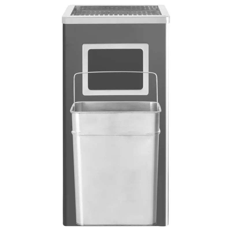 Šiukšliadėžė-peleninė, juodos spalvos, plienas, 45l