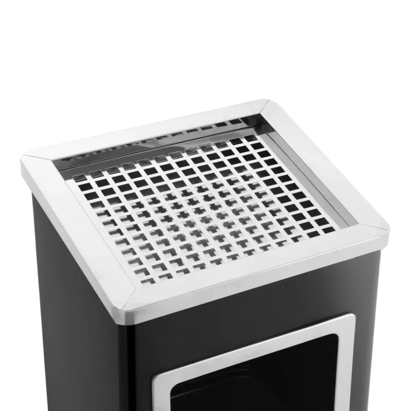 Šiukšliadėžė-peleninė, juodos spalvos, plienas, 36l