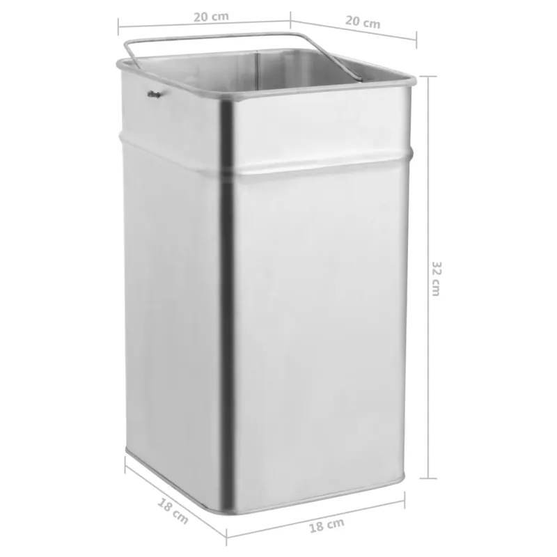 Šiukšliadėžė-peleninė, juodos spalvos, plienas, 36l