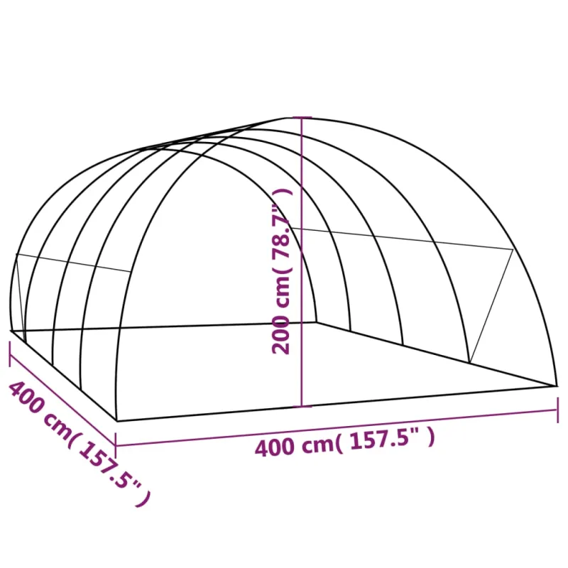 Šiltnamis, 4x4x2m, 16m²