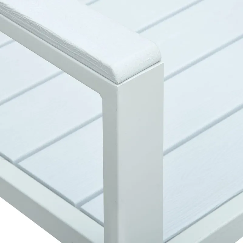 Sodo suoliukas, baltos spalvos, 120cm, HDPE, medienos imitacija
