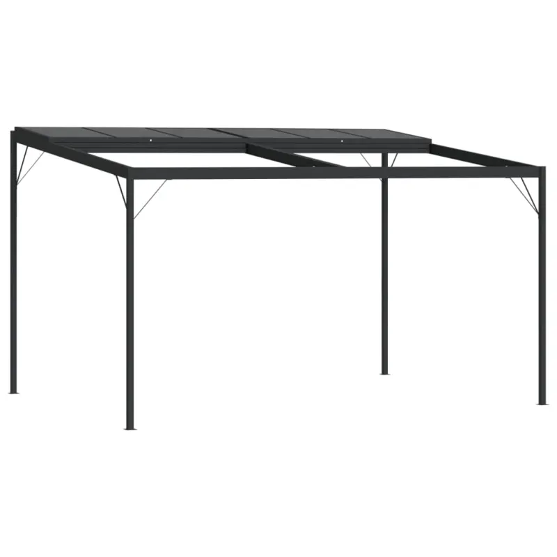 Pavėsinė su stogu, antracito, 4x3x2,5m, aliuminis ir plienas