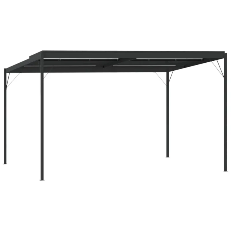 Pavėsinė su stogu, antracito, 4x3x2,5m, aliuminis ir plienas