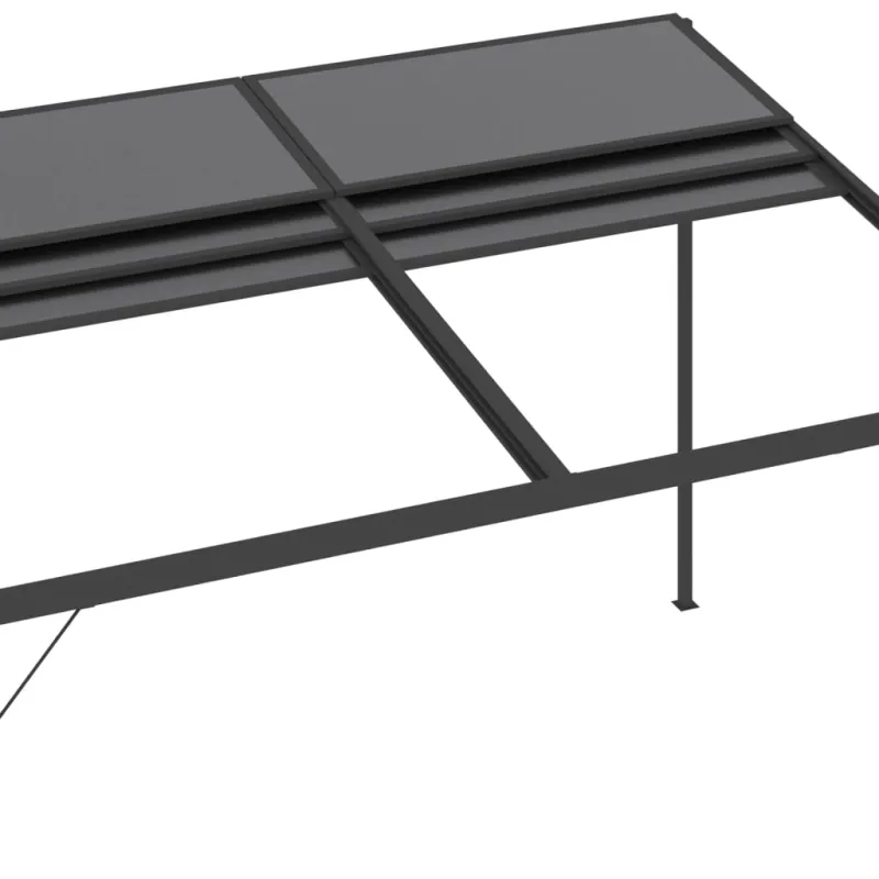 Pavėsinė su stogu, antracito, 4x3x2,5m, aliuminis ir plienas