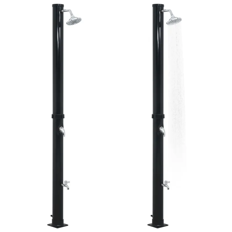 Saulės energija šildomas dušas, juodos spalvos, 220cm, 20l