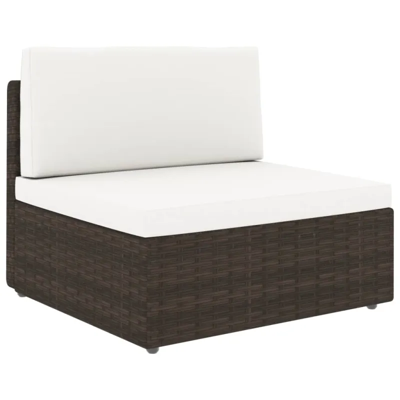 Modulinė dvivietė sofa, rudos spalvos, poliratanas