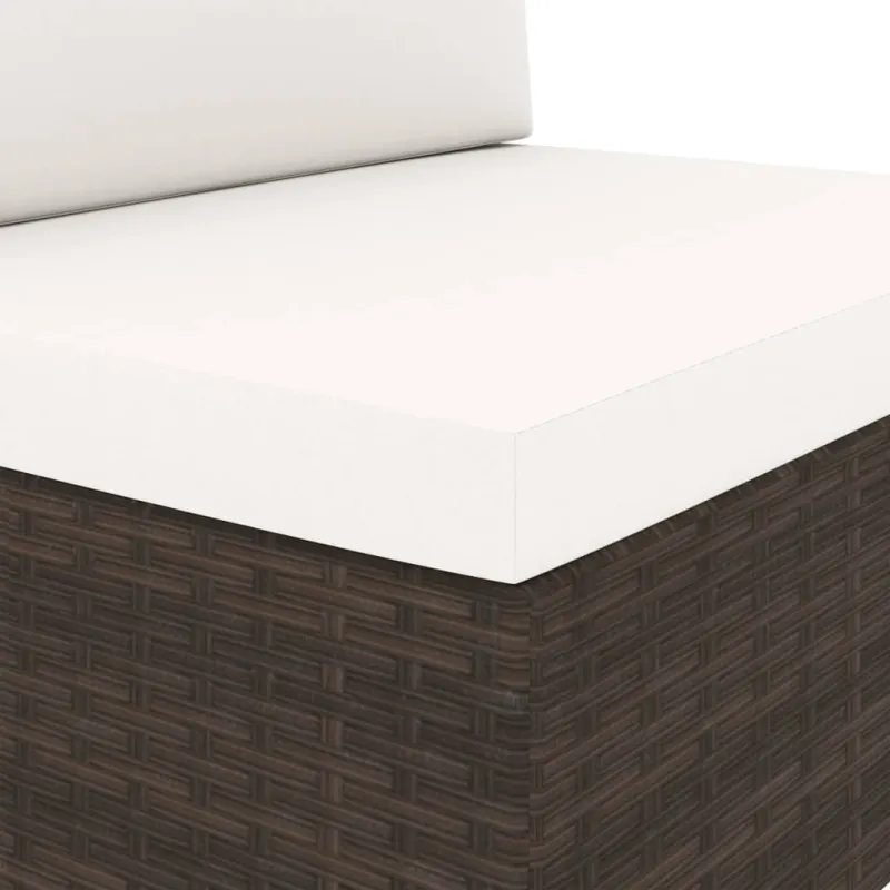 Modulinė dvivietė sofa, rudos spalvos, poliratanas